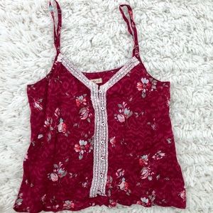 Cropped hollister floral tank top